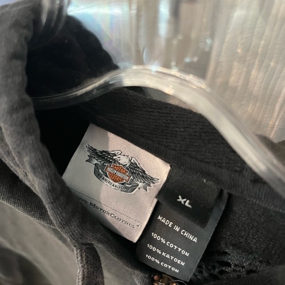 Harley Davidson light jacket/sweatshirt. Washed black/charcoal color. - Picture 6 of 6